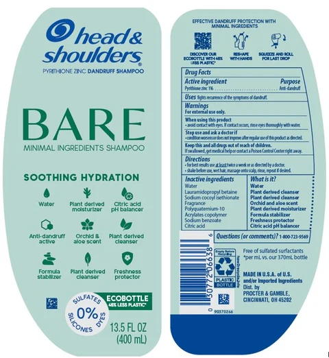 Head and Shoulders Bare Minimal Ingredients Soothing Hydration packaging