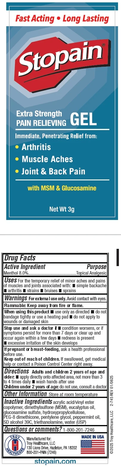 Stopain Extra Strength Gel packaging