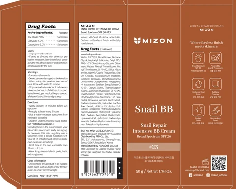 MIZON SNAIL REPAIR INTENSIVE BB No. 23 포장