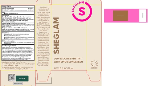 Sheglam Dew and Done Skin Tint with SPF 20 Mahogany 포장