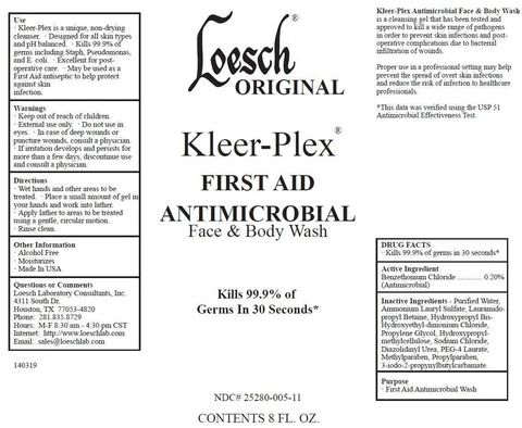 Loesch Original Kleer-PlexAntimicrobial Face and Body Wash packaging