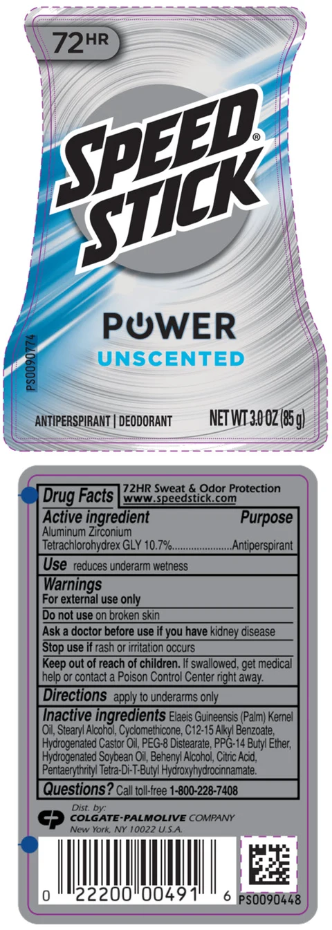 Speed StickUnscented Antiperspirant Deodorant packaging