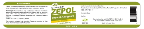 Zepol Topical Analgesic 포장