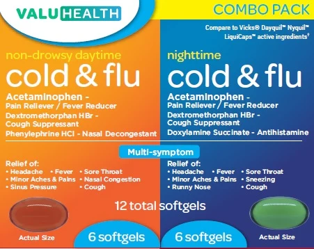 Daytime Nighttime Cold and Flu Relief Multi-Symptom 포장