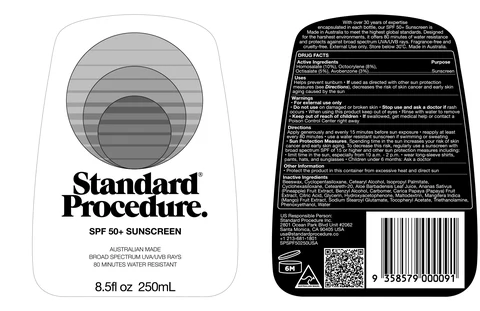 Standard Procedure SPF 50 Sunscreen packaging