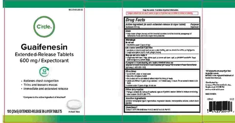 Crcle Guaifenesin Extended-Release Tablets, 600 mg / Crcle Guaifensin Extended Release Tablet, 1200 mg 포장