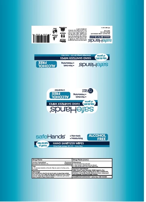 safeHands Hand Sanitizer WipesUnscented 포장