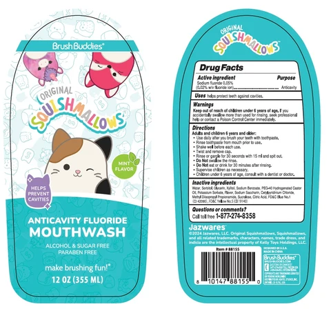 Brush Buddies SQUISHMALLOWS ANTICAVITY FLUORIDE MINT FLAVOR packaging