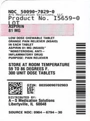 Aspirin Low Dose Chewable Orange 포장