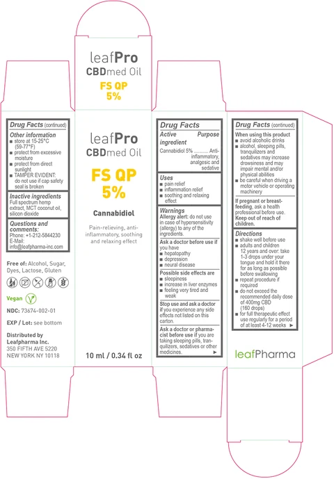 leafPro CBDmed Oil FS QP 5% 포장