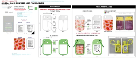 AMORA Hand Sanitizer Mist Watermelon 포장