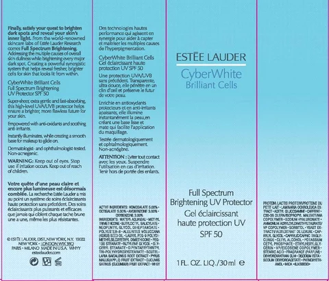 CYBER WHITEBRILLIANT CELLS FULL SPECTRUM BRIGHTENING UV PROTECTOR SPF 50 포장
