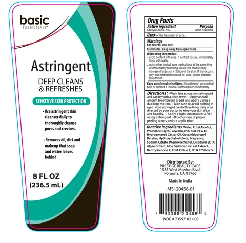 Basic Essentials Astringent 포장