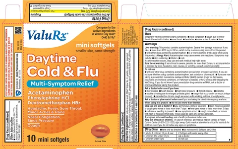 Daytime Cold and Flu mini Softgels 포장