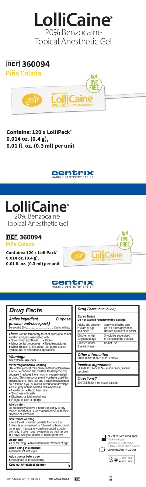 LolliCaine Bubble Gum / LolliCaine Cherry / LolliCaine Mint / LolliCaine Pina Colada packaging
