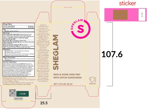 Sheglam Dew and Done Skin Tint with SPF 20 Saddle 포장