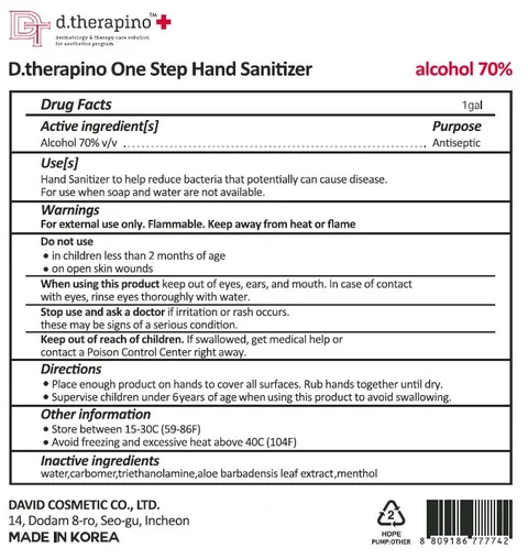 d.therapino One Step Hand Sanitizer 포장