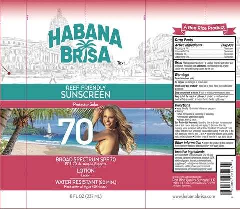 Habana Brisa SPF 70 Sunscreen packaging