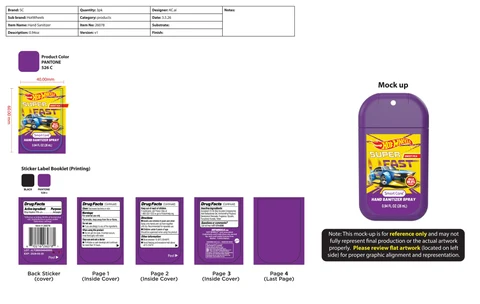 Smart Care Licensed Hand Sanitizer Hot Wheels Purple 포장