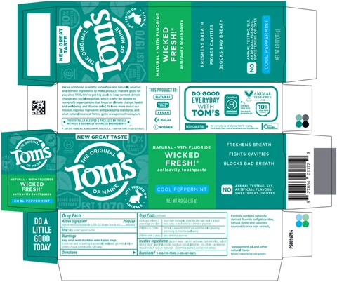 TOMS OF MAINE WICKED FRESH COOL PEPPERMINT 포장