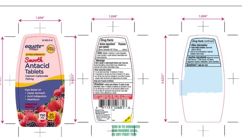 equate Extra Strength Smooth Antacid Assorted Berries packaging