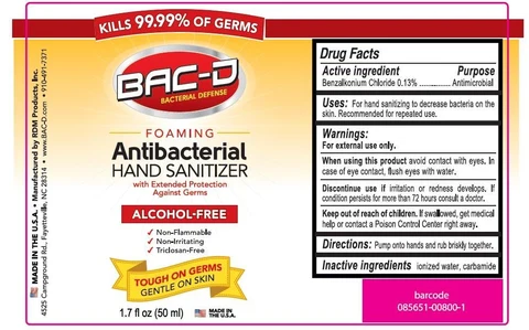 BAC-D Foaming Antibacterial Hand sanitizer 포장