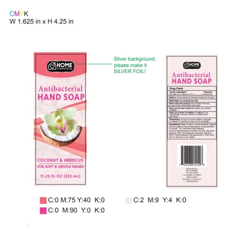 HOME FORMATION ANTIBACTERIAL COCONUT AND HIBISCUS packaging