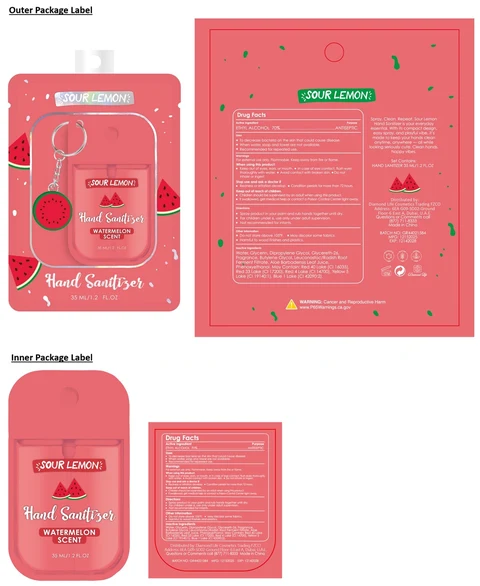 SOUR LEMON Hand Sanitizer WATERMELON SCENT 포장