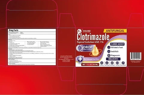 Terramed Just Think Comfort Clotrimazole Antifungal Topical Solution packaging