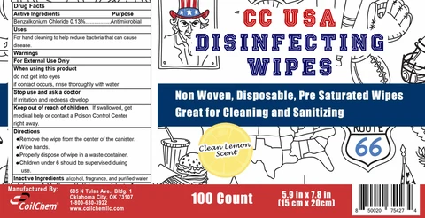 CC USA Disinfecting Wipes packaging