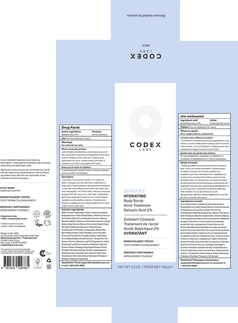 Shaant Hydrating Body Scrub 포장