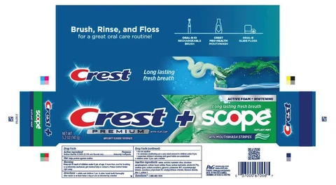 Crest Premium PlusActive Foam Whitening scope 포장