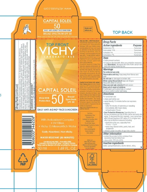 Vichy Laboratoires Capital Soleil 50 Daily AntiAging Face Sunscreen Broad Spectrum SPF 50 Water Resistant 80 Minutes 포장