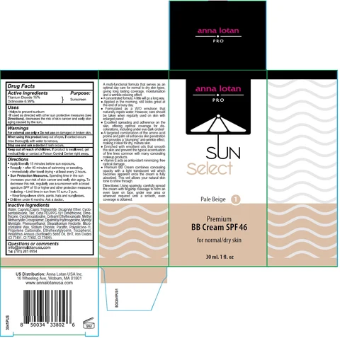 anna lotan Premium BB Cream SPF46 Pale Beige packaging