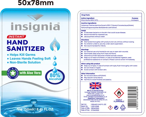 Insignia Instant Hand Sanitizer packaging