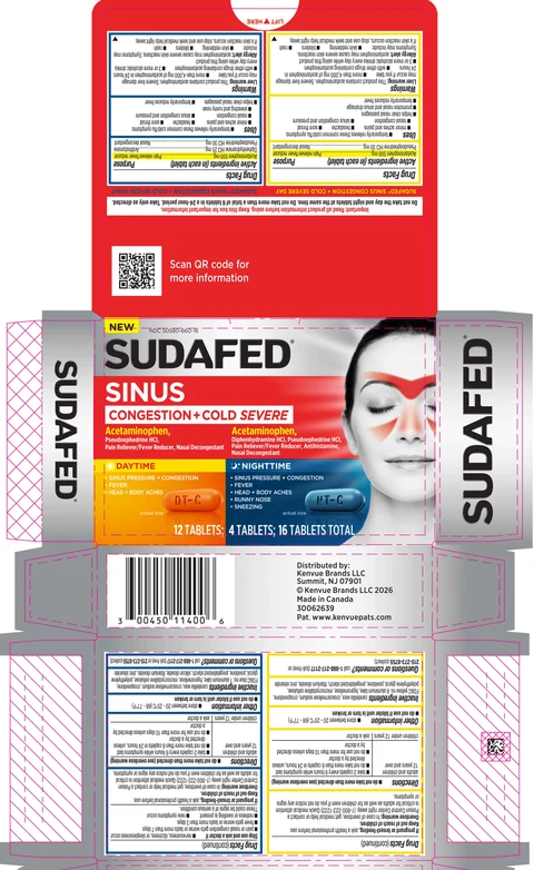 Sudafed Sinus Congestion plus Cold Severe Day and Night 포장