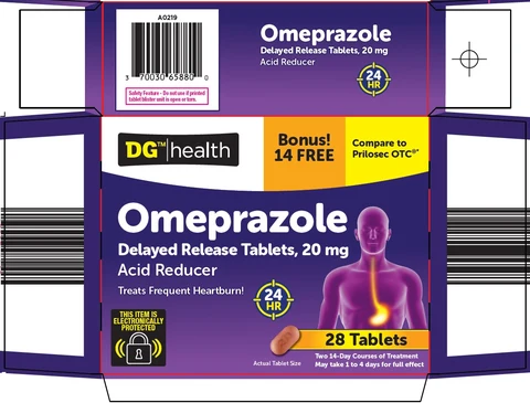 dg health omeprazole packaging