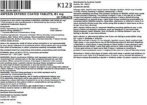 Aspirin 81mg Enteric Coated 포장