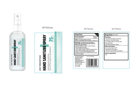 BODY PRESCRIPTIONS HAND SANITIZER 포장