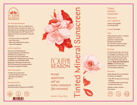 Tinted Mineral Sunscreen packaging