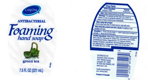CARE ONE Antibacterial Foaming Hand Soap Green Tea packaging