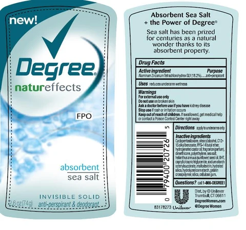 DegreeNature Effects Absorbent Sea Salt Antiperspirant and Deodorant 포장