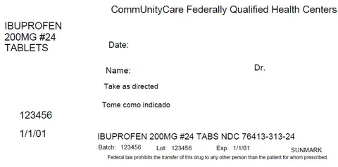 Ibuprofen 포장