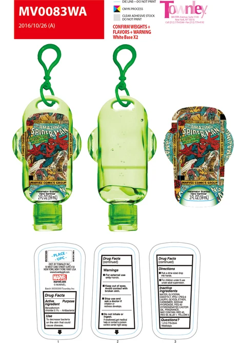 Spiderman Watermelon Hand Sanitizer packaging