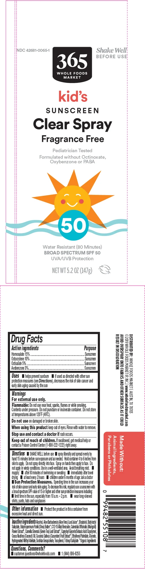 PRINCIPAL DISPLAY PANEL - 147 g Bottle Label - Kid's Clear Spray