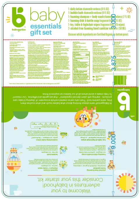 baby essentials gift set packaging