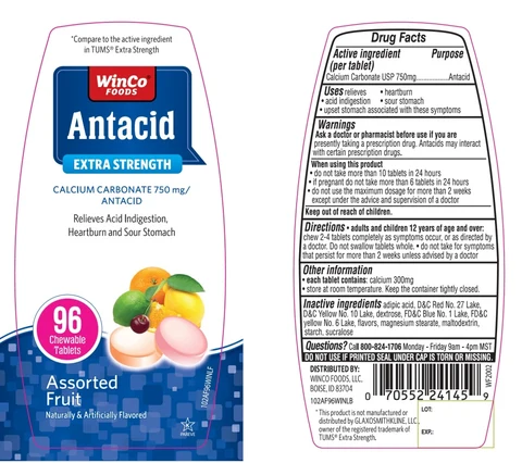 WinCo FOODS AntacidExtra Strength packaging