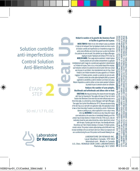 CLEAR UP Control Solution Anti-Blemiches packaging
