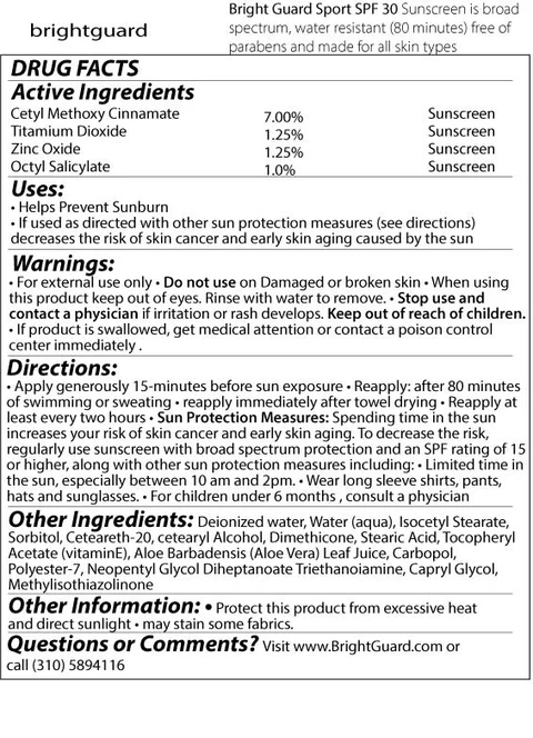 Bright Guard Sport SPF packaging