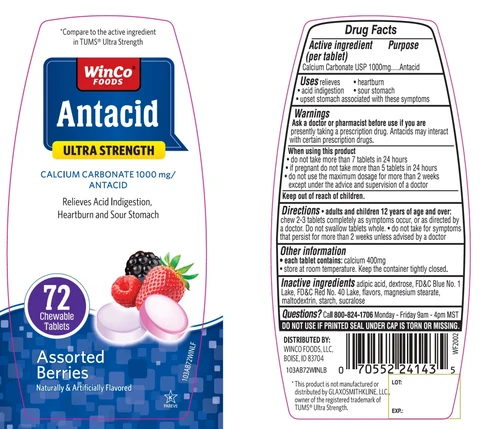 WinCo FOODS AntacidUltra Strength packaging